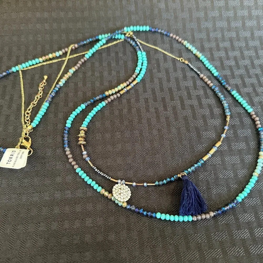 Torrid Layered Beaded Necklace With Tassel